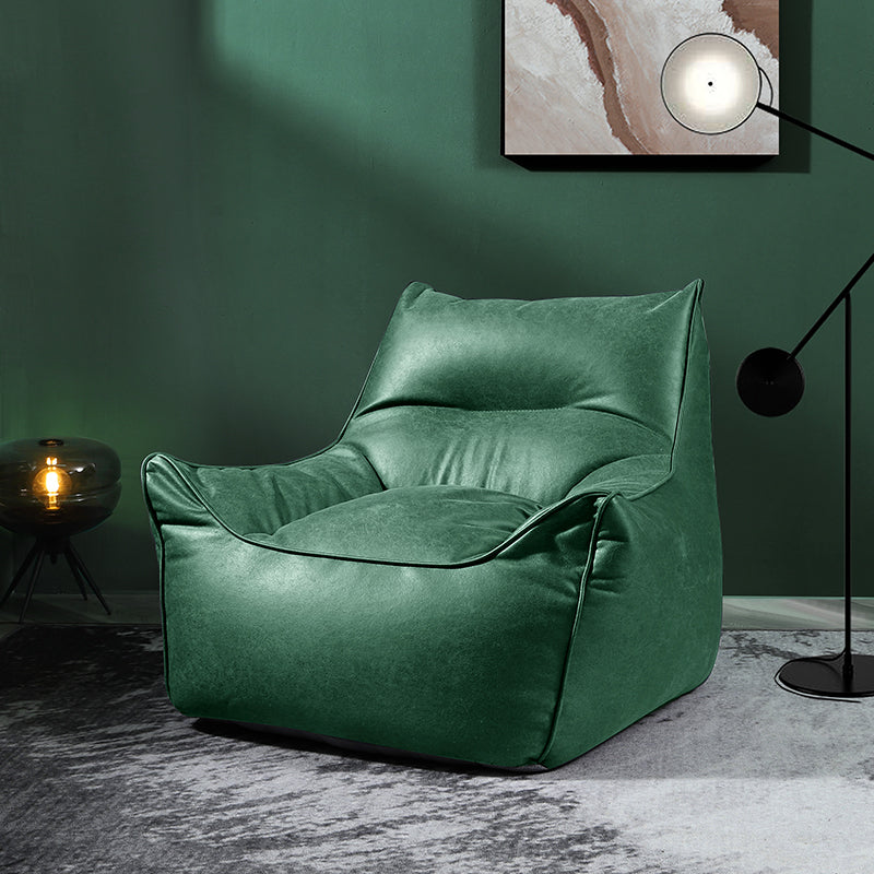Contemporary Faux Leather Pillow Top Arm Sofa Sewn Pillow Back Sofa for Living Room