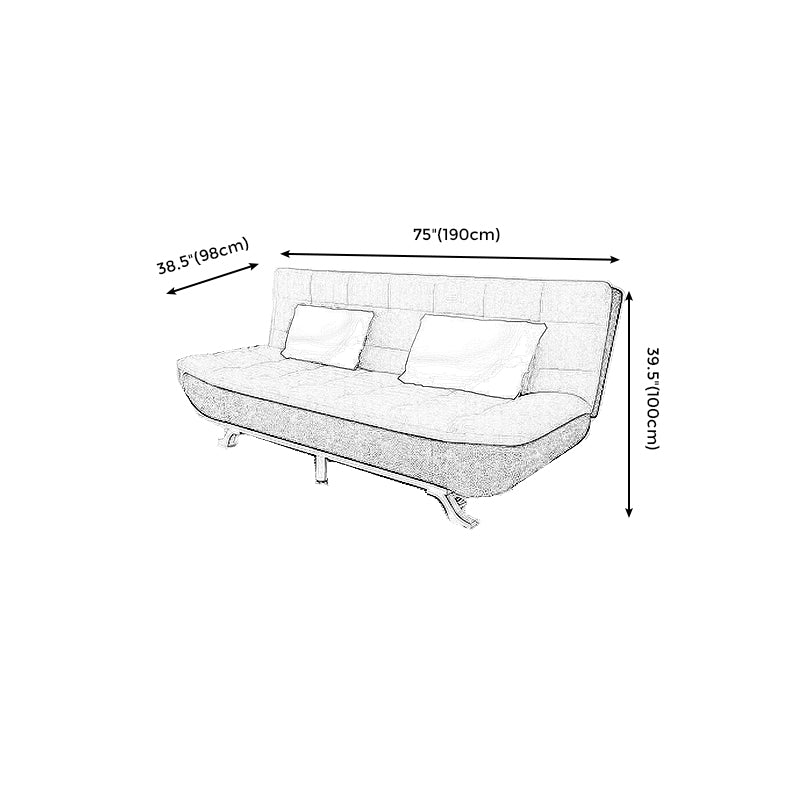 Hair Pin Legs Biscuit Back Armless Sofa with Slipcover for Living Room