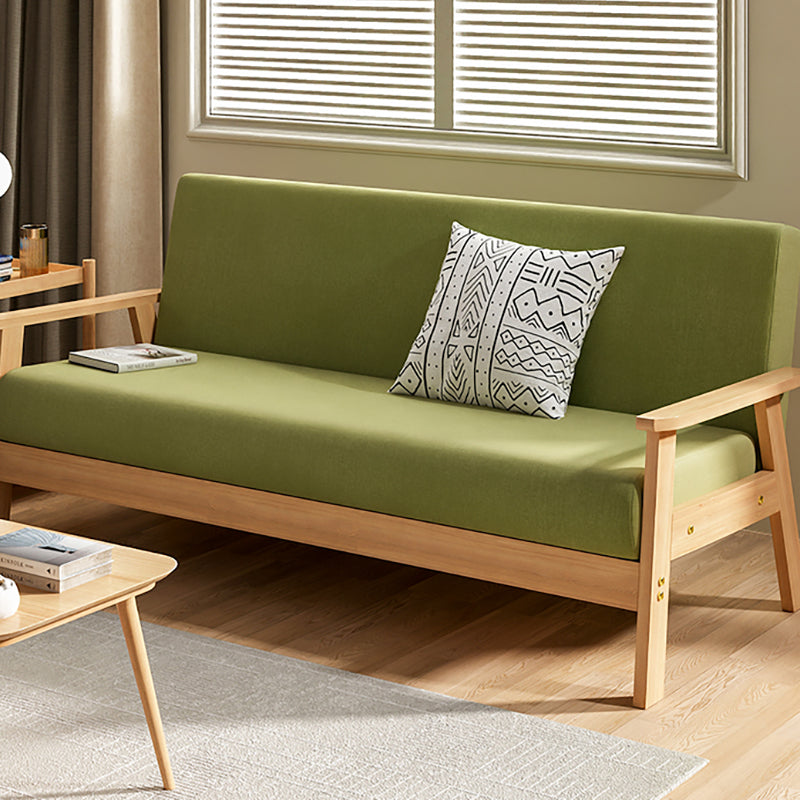 Fabric Square Arm Slipcovered 2/3 Seat Sofa Solid Color Sofa for Apartment