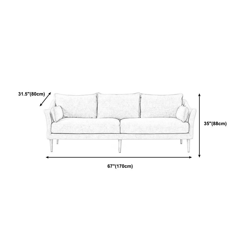 Standard -Kissen Sofa Furniture Modern Square Arm Loveseat in Grey