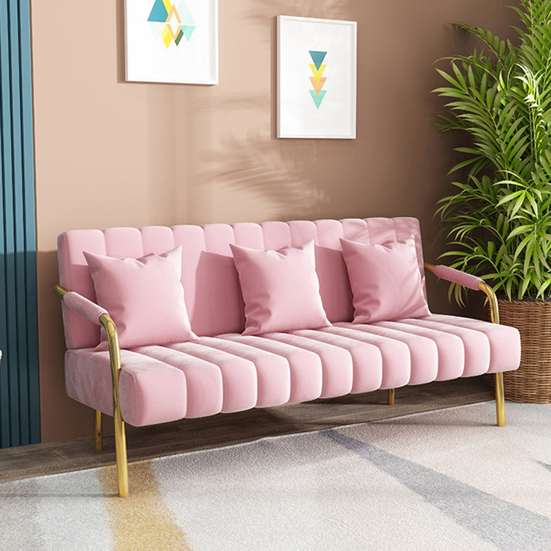 Modern Standard Metal Legs Sofa Macaroon Fabric Sofa for Apartment
