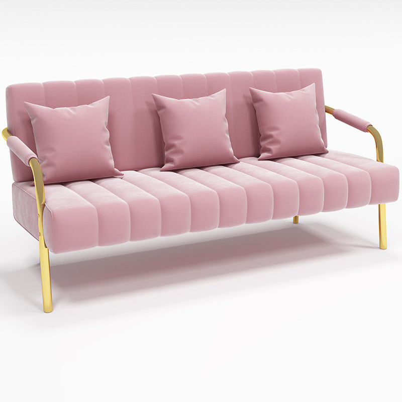Modern Standard Metal Legs Sofa Macaroon Fabric Sofa for Apartment