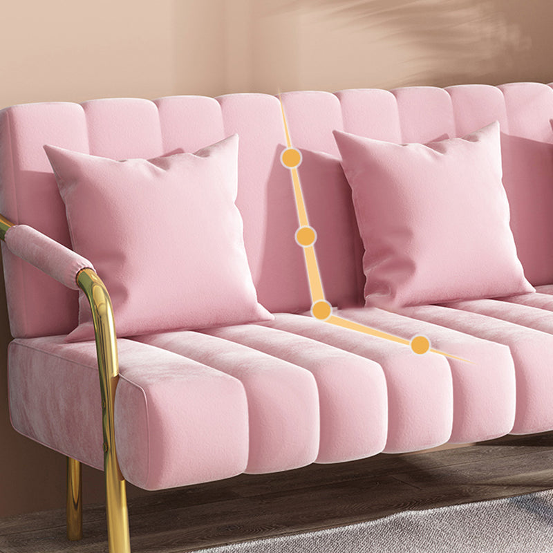 Modern Standard Metal Legs Sofa Macaroon Fabric Sofa for Apartment