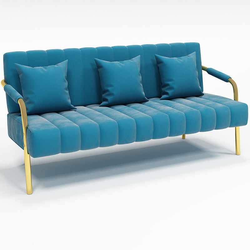 Modern Standard Metal Legs Sofa Macaroon Fabric Sofa for Apartment