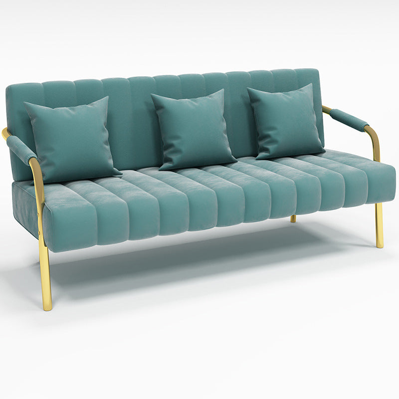 Modern Standard Metal Legs Sofa Macaroon Fabric Sofa for Apartment
