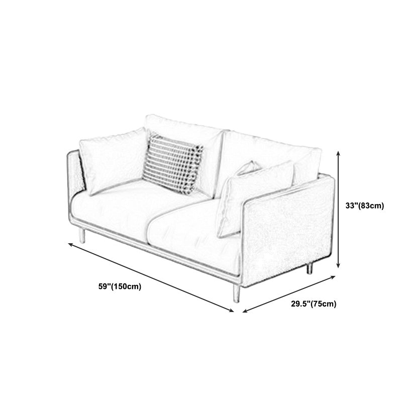 Green and White Stain Resistant Settee Sofa Leather Square Arm Loveseat