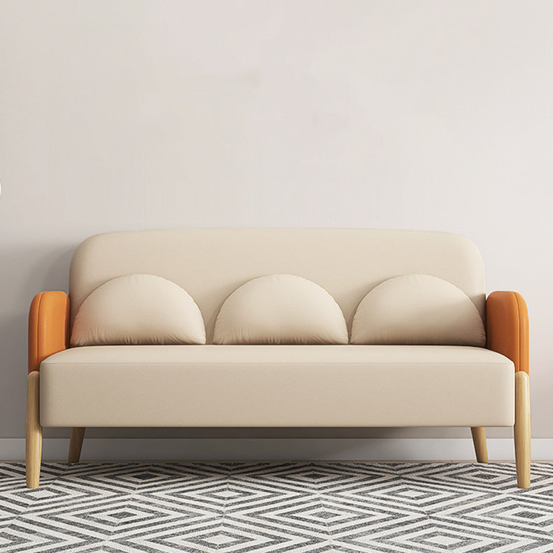 Ultra-Modern 3-seater Sofa with Square Arm and 4 Wooden Legs