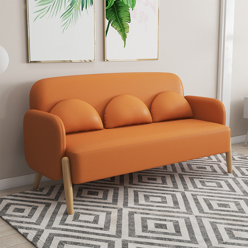 Ultra-Modern 3-seater Sofa with Square Arm and 4 Wooden Legs