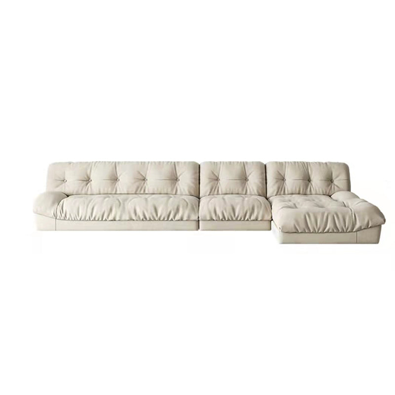 Armless Tufted Split-Back Sectional Sofa with Chaise L-Shape Sectionals Sofas