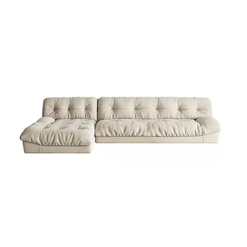 Armless Tufted Split-Back Sectional Sofa with Chaise L-Shape Sectionals Sofas