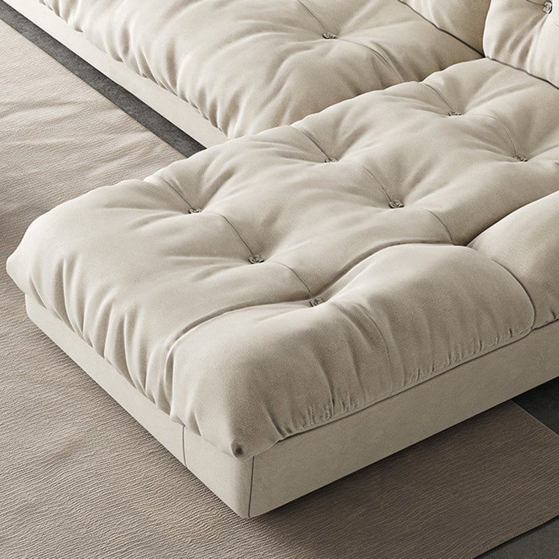 Armless Tufted Split-Back Sectional Sofa with Chaise L-Shape Sectionals Sofas