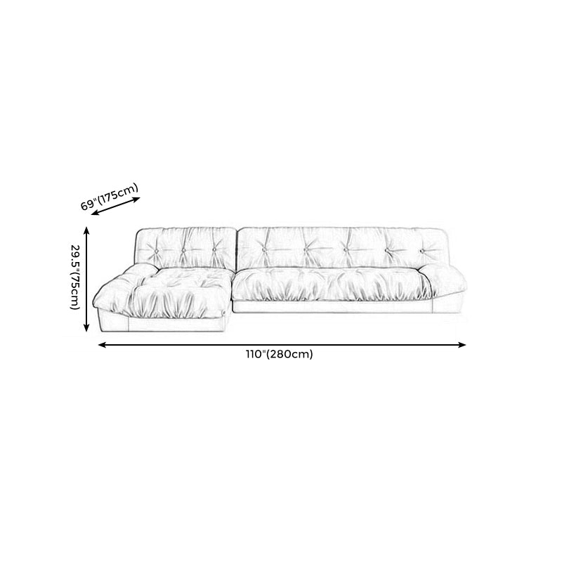Armless Tufted Split-Back Sectional Sofa with Chaise L-Shape Sectionals Sofas