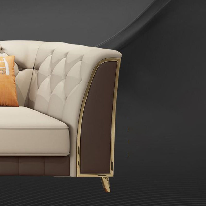Muebles traseros de brazo empotrado seccionales Sectores de cuero genuino set de sofá de cuero genuino