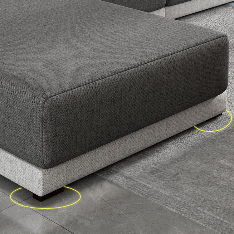 Contemporary Loose Back Removable Cushions Sofa with Reversible Chaise Slipcovered Sofa