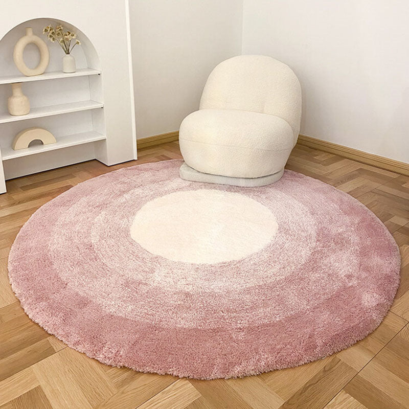 Pink Casual Rug Polyester Stripe Rug Stain Resistant Rug for Living Room