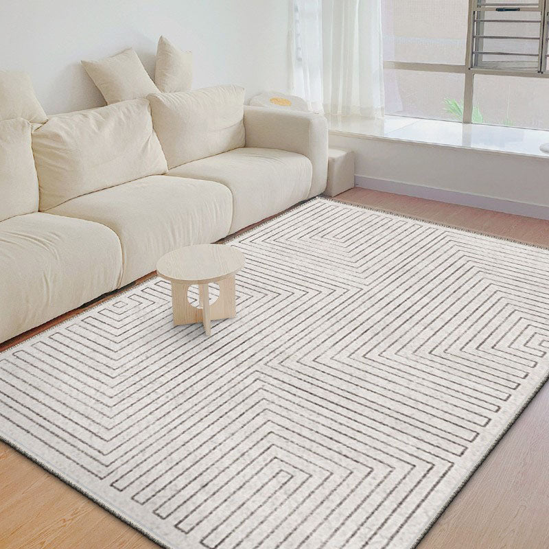 Tapis de bloc de couleur rose clair tapis lavable moderne polyester polyester pour salle de dessin