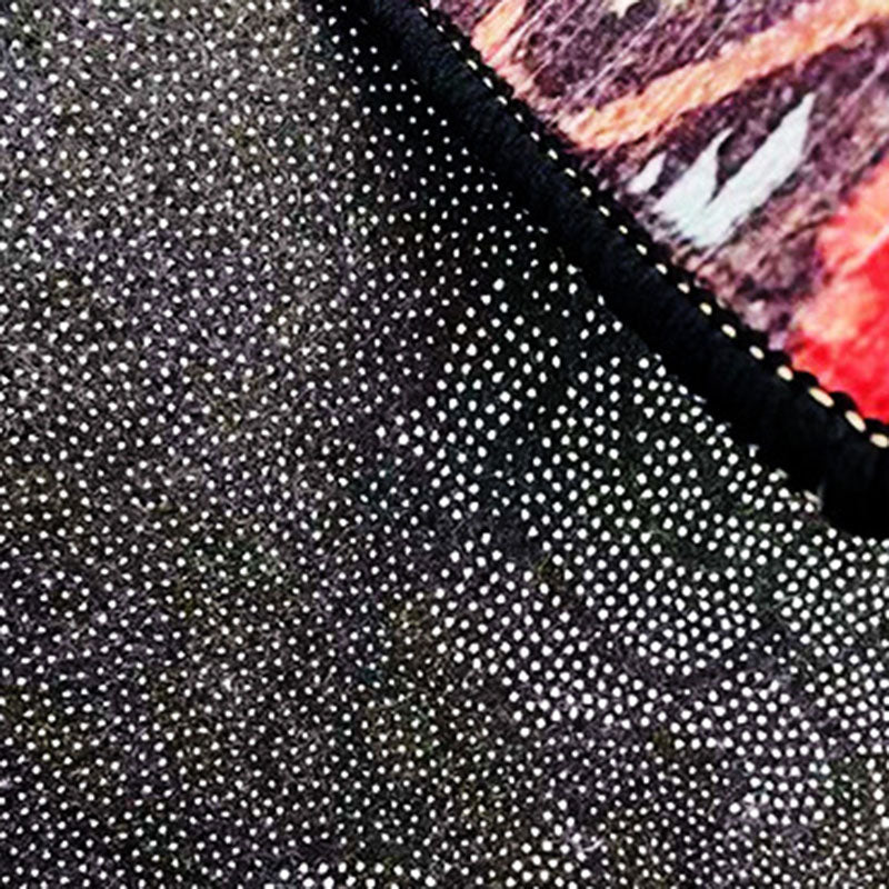 Black Modern Rug Polyester Pattern Rug Washable Area Rug for Living Room