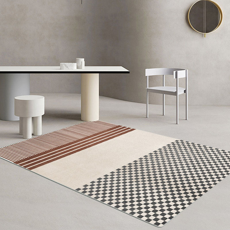 Brown Diamond Teppich Polyester Einfacher Teppich waschbarer Innenteppich für Wohnkultur