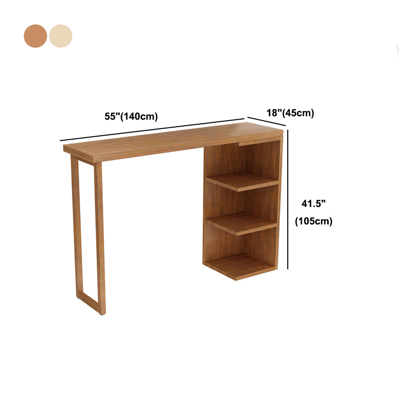 Nordic Glam Wooden Bar Counter Table Rectangle Dining Table for Kitchen