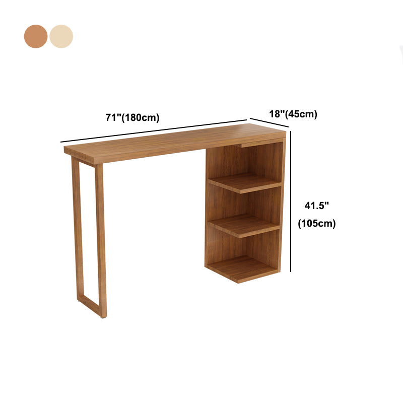 Nordic Glam Wooden Bar Counter Table Rectangle Dining Table for Kitchen