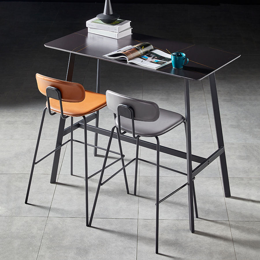 Contemporary Rectangle Bar Counter Table Sintered Stone Dining Table for Restaurant