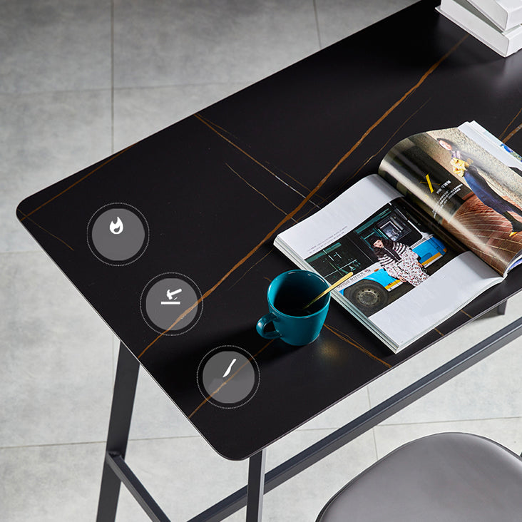 Contemporary Rectangle Bar Counter Table Sintered Stone Dining Table for Restaurant