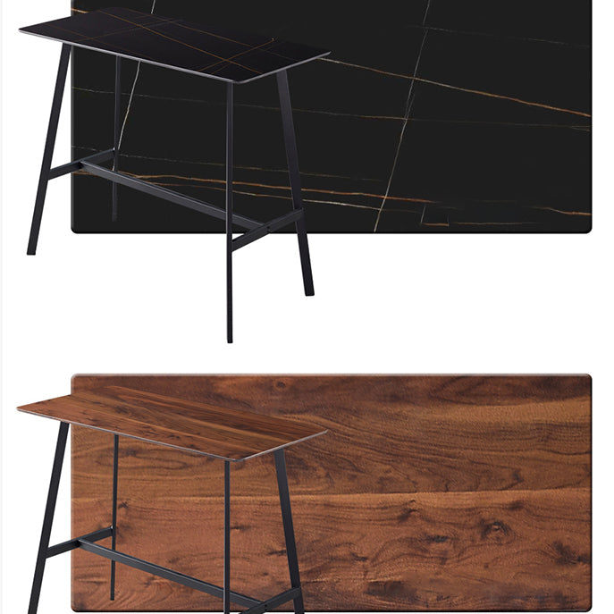 Contemporary Rectangle Bar Counter Table Sintered Stone Dining Table for Restaurant
