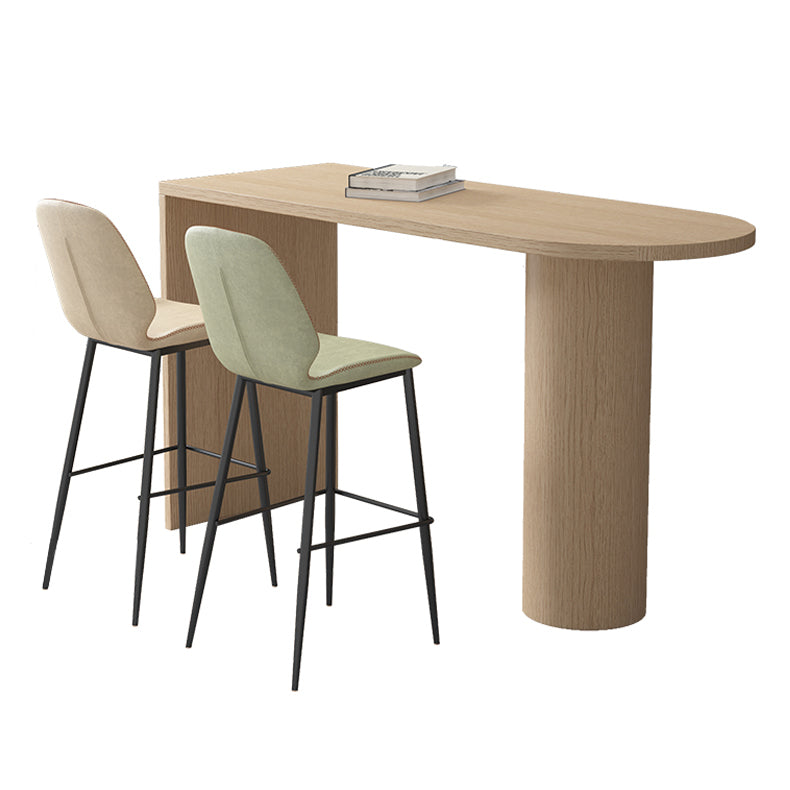 Solid Wood Bar Dining Table Contemporary Bar Dining Table with Sled Base