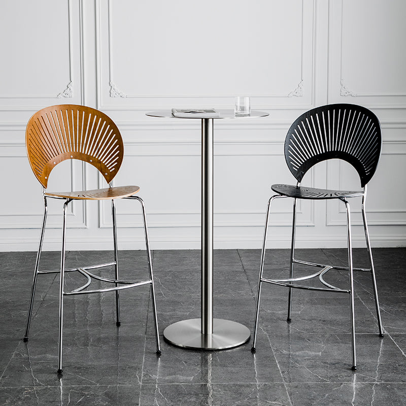 Industrial Round Bar Counter Table Metal Dining Table for Kitchen