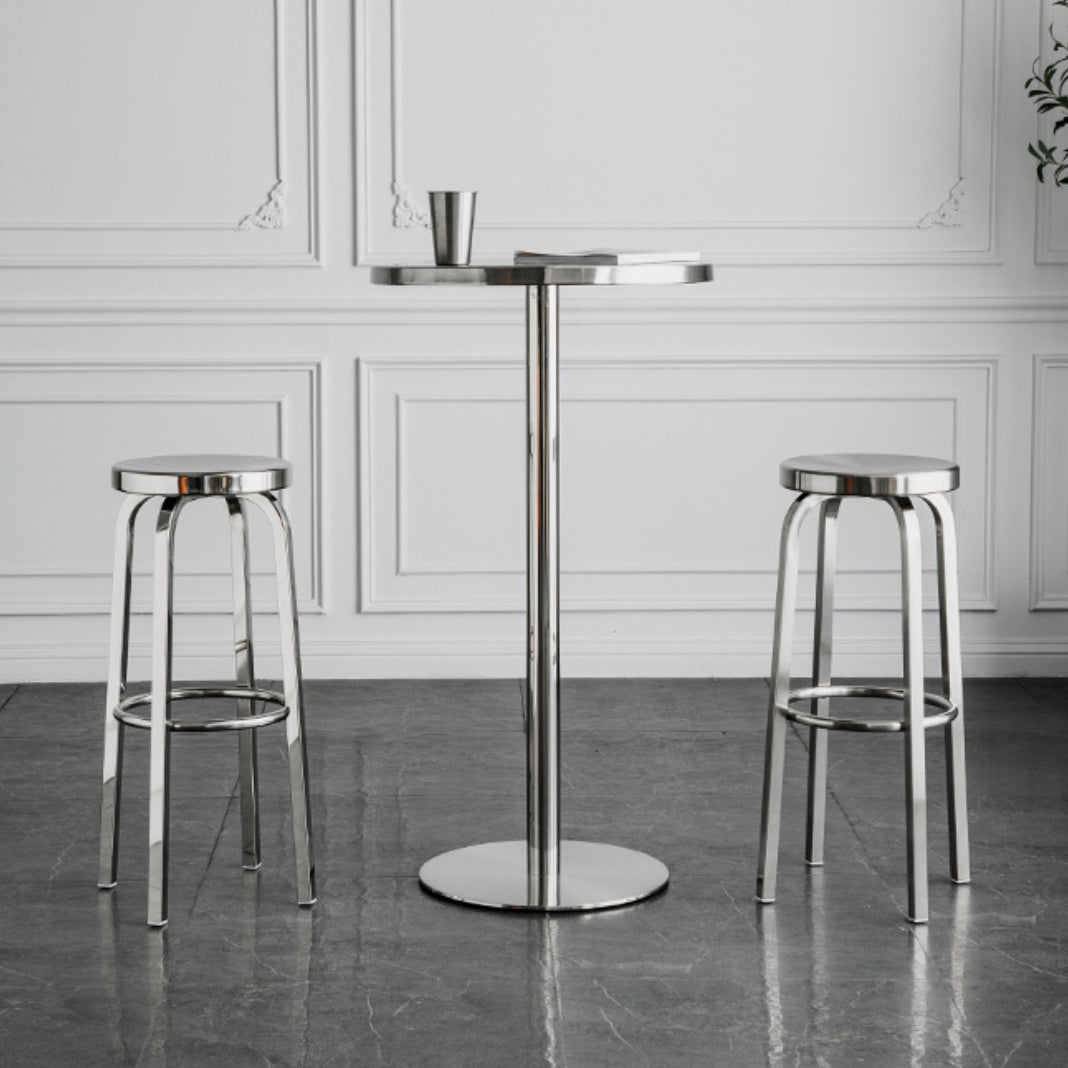 Industrial Round Bar Counter Table Metal Dining Table for Kitchen