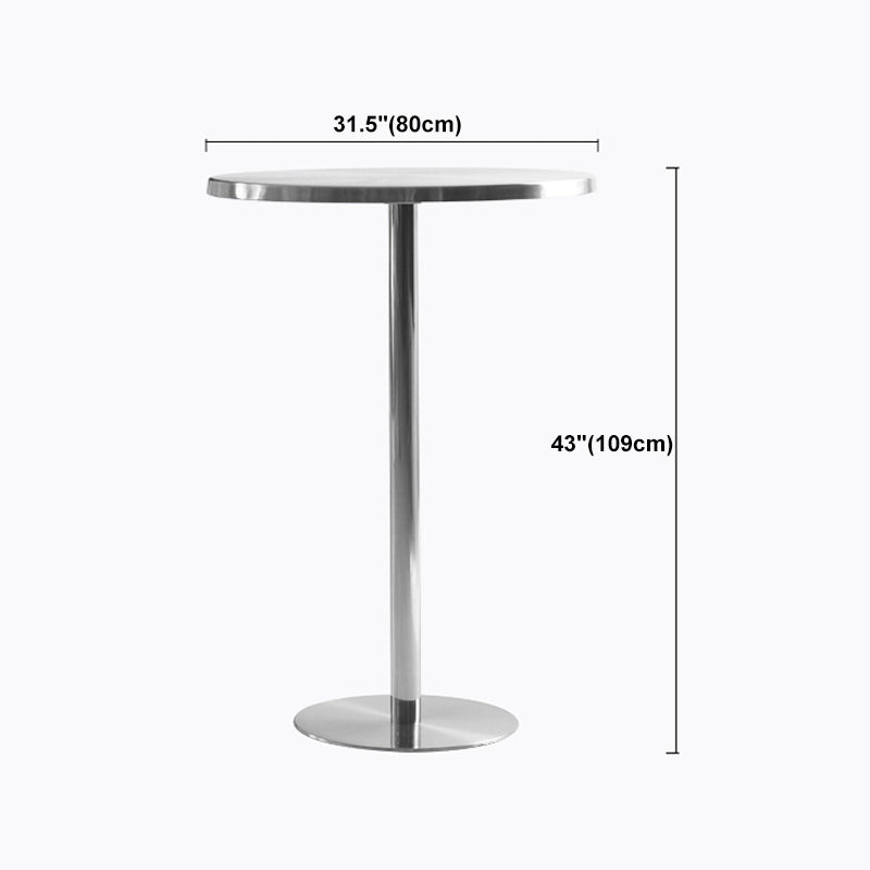 Industrial Round Bar Counter Table Metal Dining Table for Kitchen