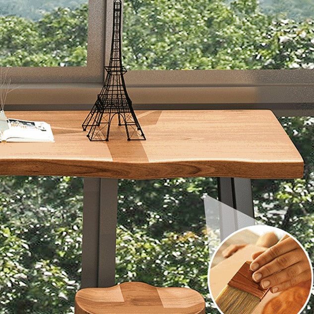 Rectangle Wood Bar Table Contemporary Bar Table with Trestle Base