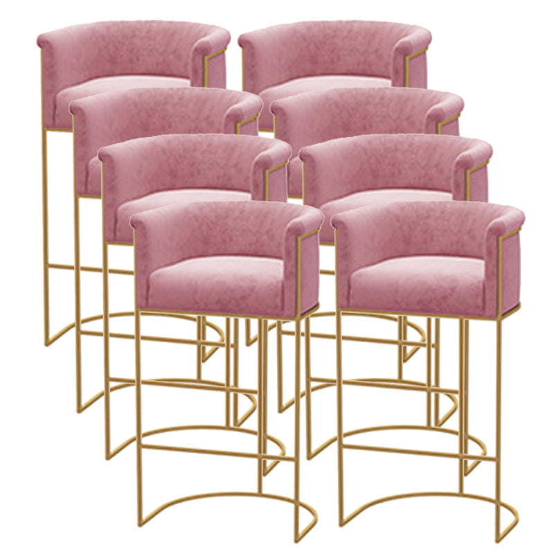 Scandinavian Bar and Counter Stool Low Back Stool with Pedestal Base in Gold