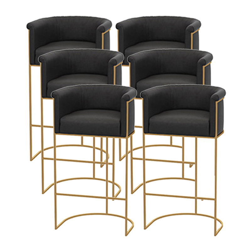 Scandinavian Bar and Counter Stool Low Back Stool with Pedestal Base in Gold