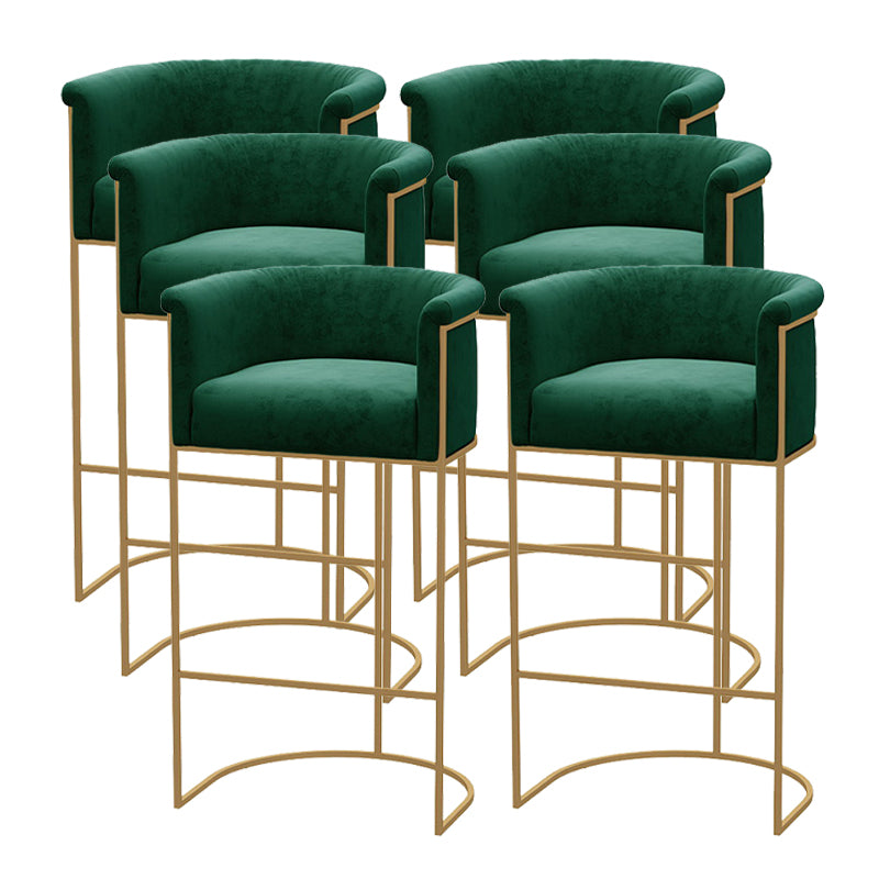 Scandinavian Bar and Counter Stool Low Back Stool with Pedestal Base in Gold