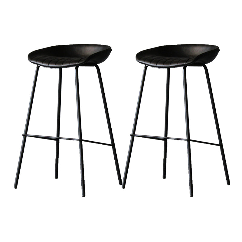 Scandinavian Metal Kitchen Dining Room Armless Stool Low Back Bar Stool