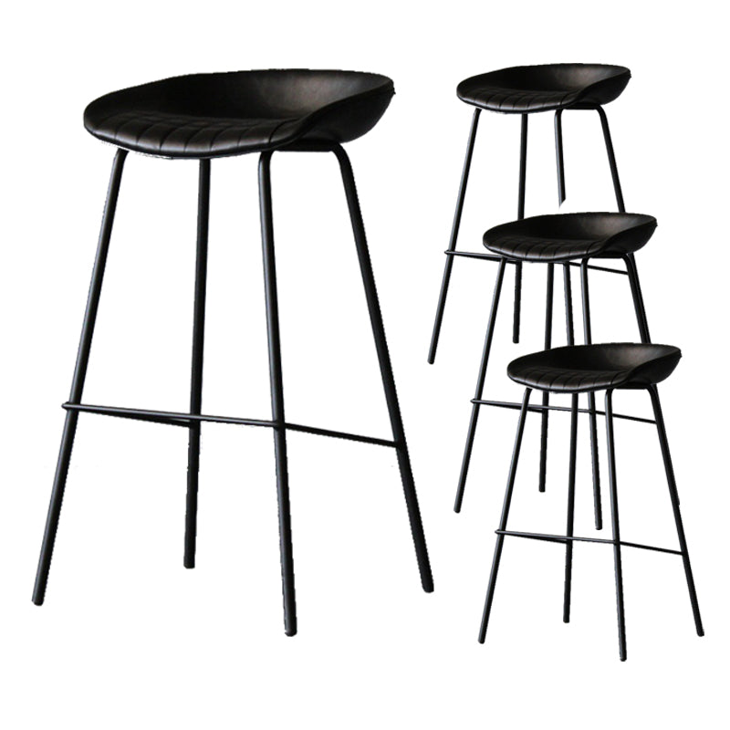 Scandinavian Metal Kitchen Dining Room Armless Stool Low Back Bar Stool