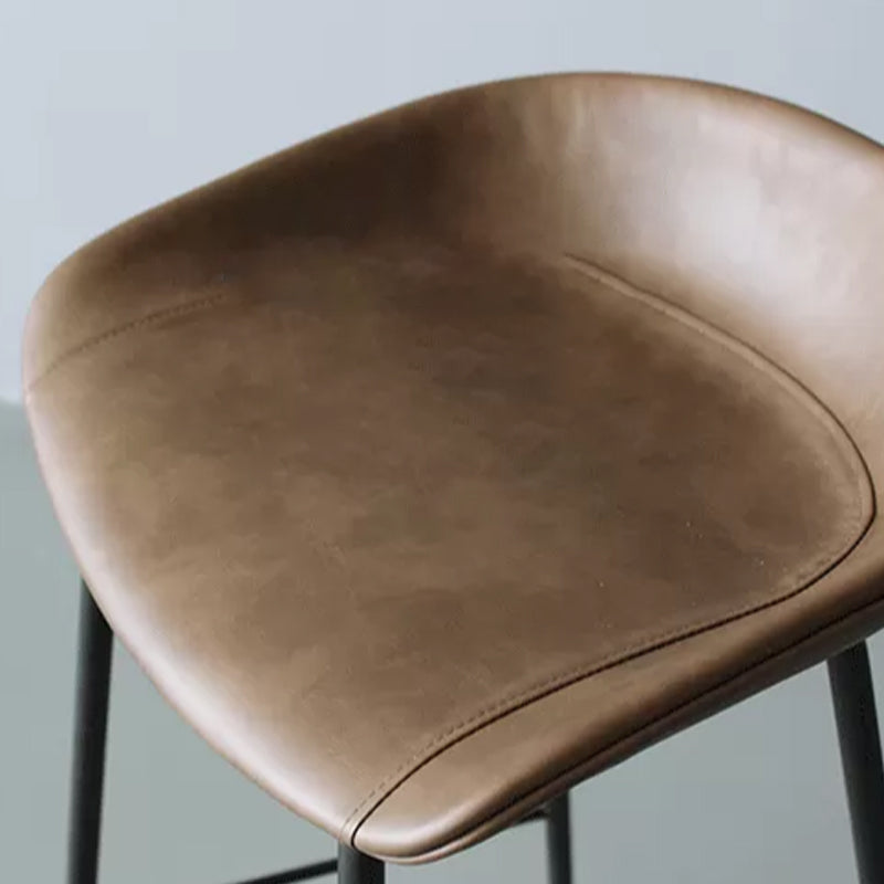 Scandinavian Metal Kitchen Dining Room Armless Stool Low Back Bar Stool