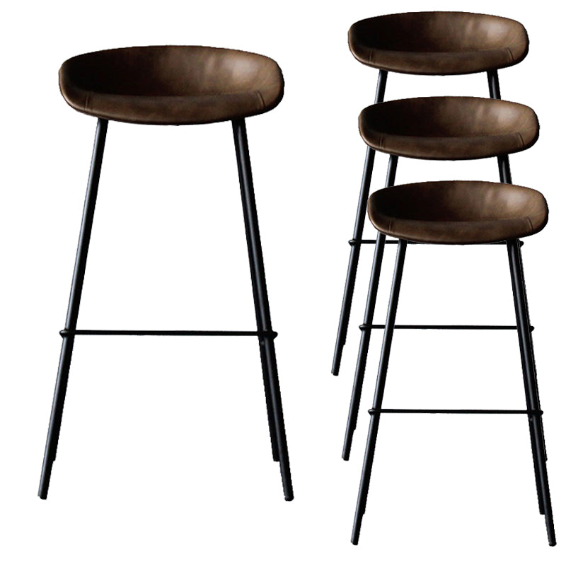 Scandinavian Metal Kitchen Dining Room Armless Stool Low Back Bar Stool