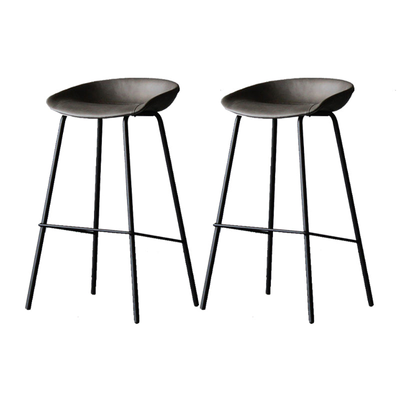 Scandinavian Metal Kitchen Dining Room Armless Stool Low Back Bar Stool