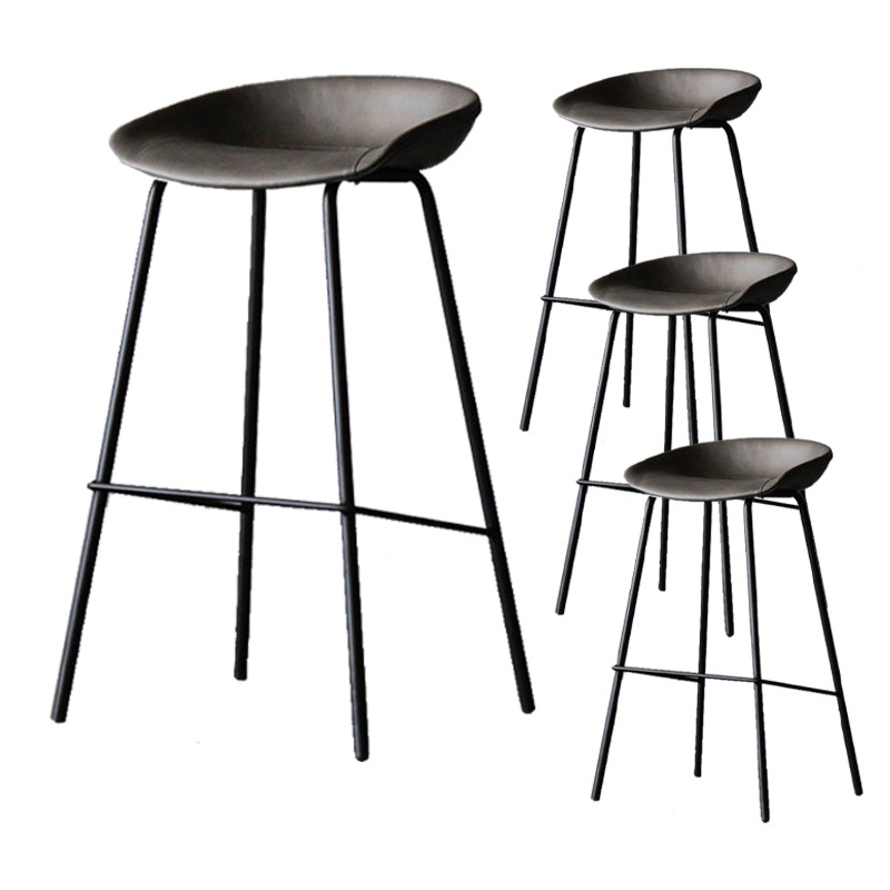 Scandinavian Metal Kitchen Dining Room Armless Stool Low Back Bar Stool