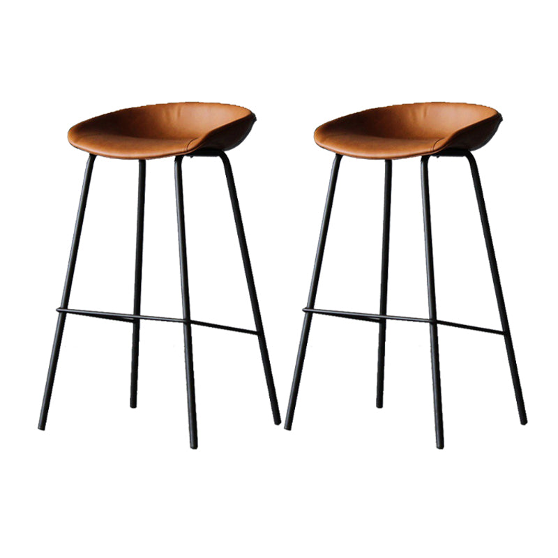 Scandinavian Metal Kitchen Dining Room Armless Stool Low Back Bar Stool