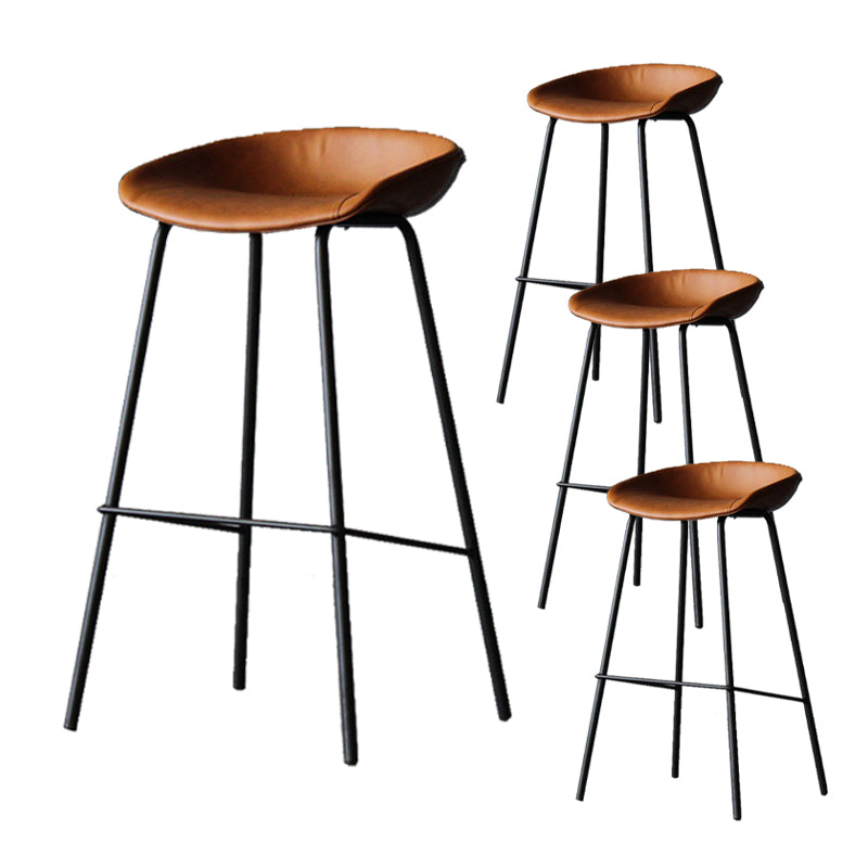Scandinavian Metal Kitchen Dining Room Armless Stool Low Back Bar Stool