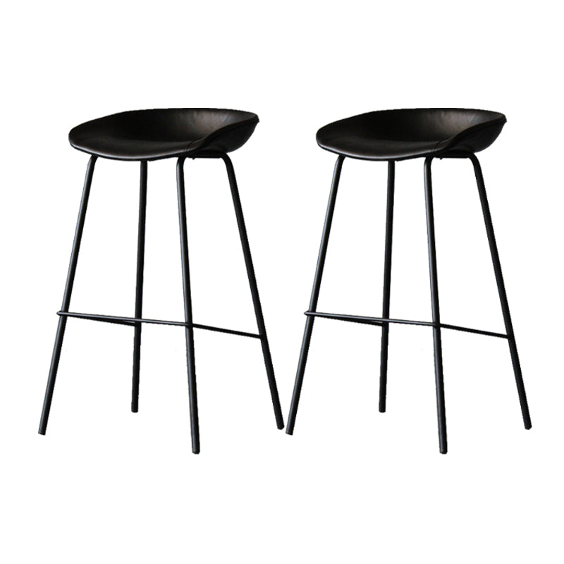 Scandinavian Metal Kitchen Dining Room Armless Stool Low Back Bar Stool
