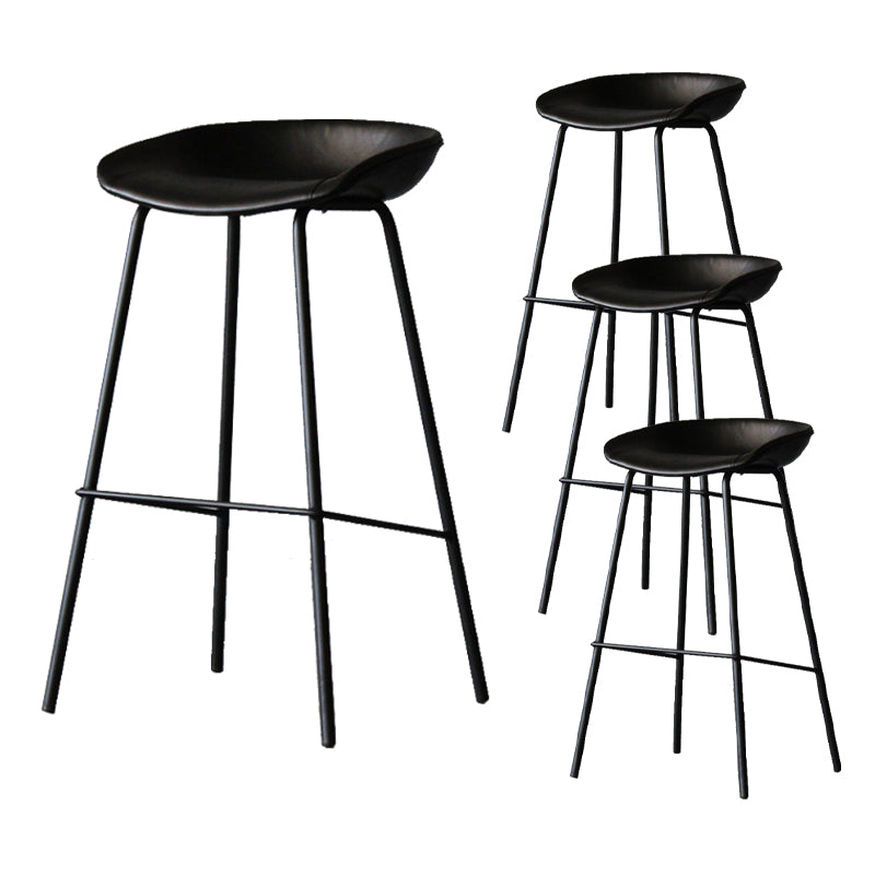 Scandinavian Metal Kitchen Dining Room Armless Stool Low Back Bar Stool