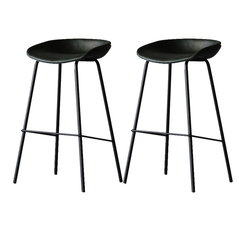 Scandinavian Metal Kitchen Dining Room Armless Stool Low Back Bar Stool