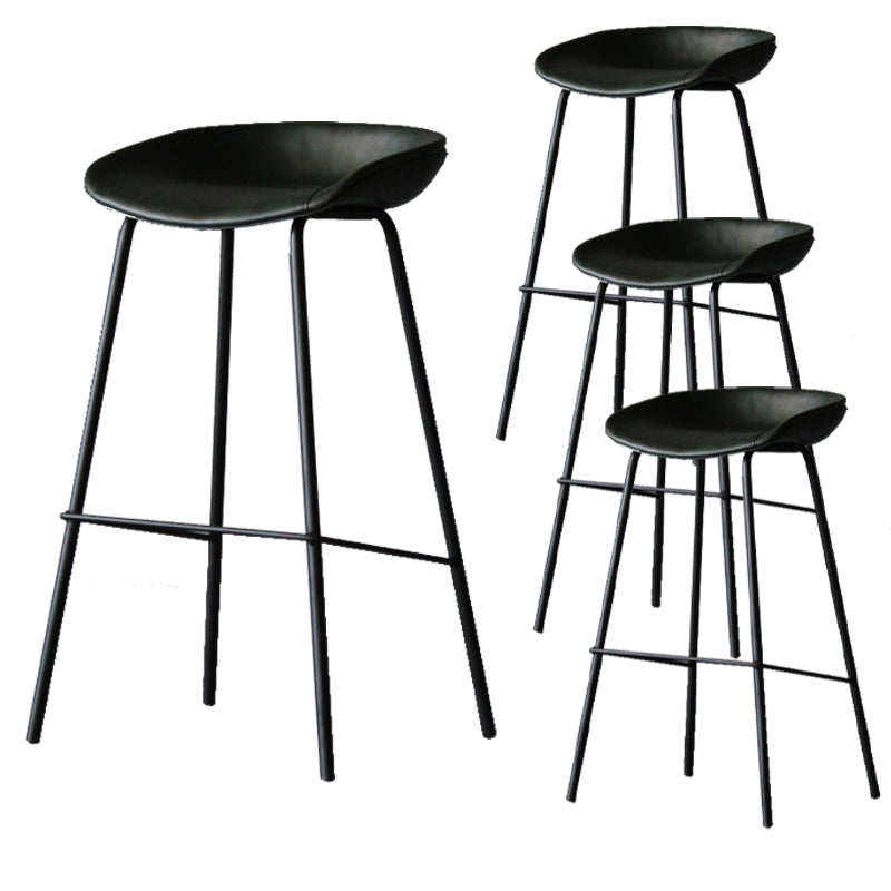 Scandinavian Metal Kitchen Dining Room Armless Stool Low Back Bar Stool