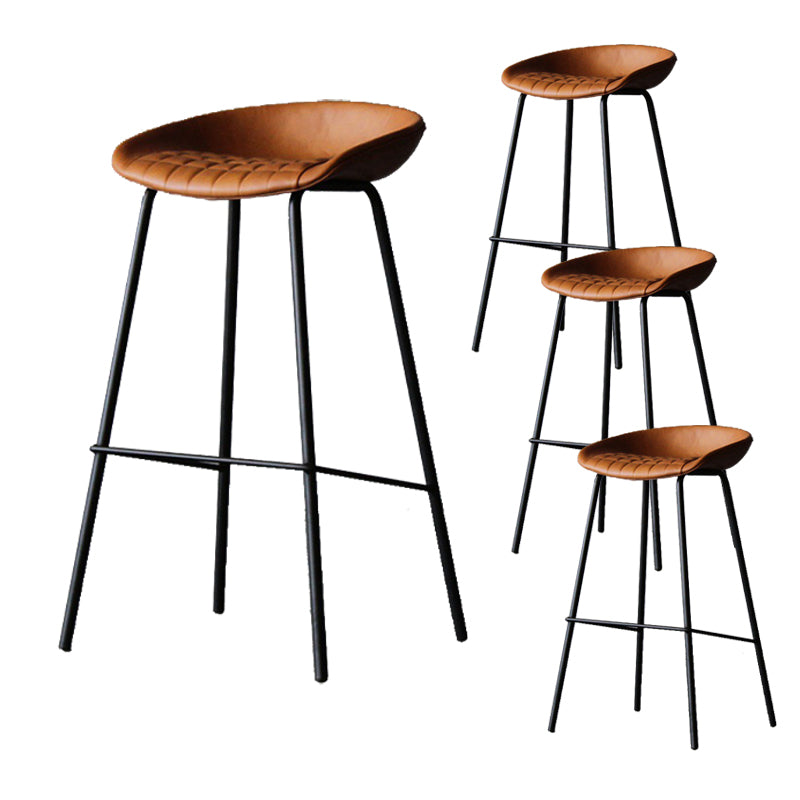 Scandinavian Metal Kitchen Dining Room Armless Stool Low Back Bar Stool