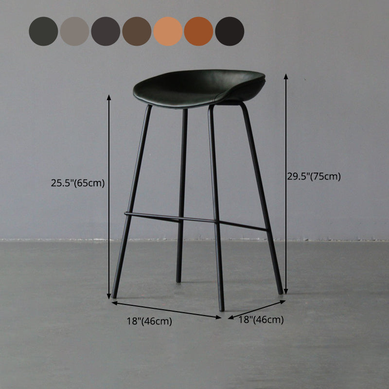 Scandinavian Metal Kitchen Dining Room Armless Stool Low Back Bar Stool