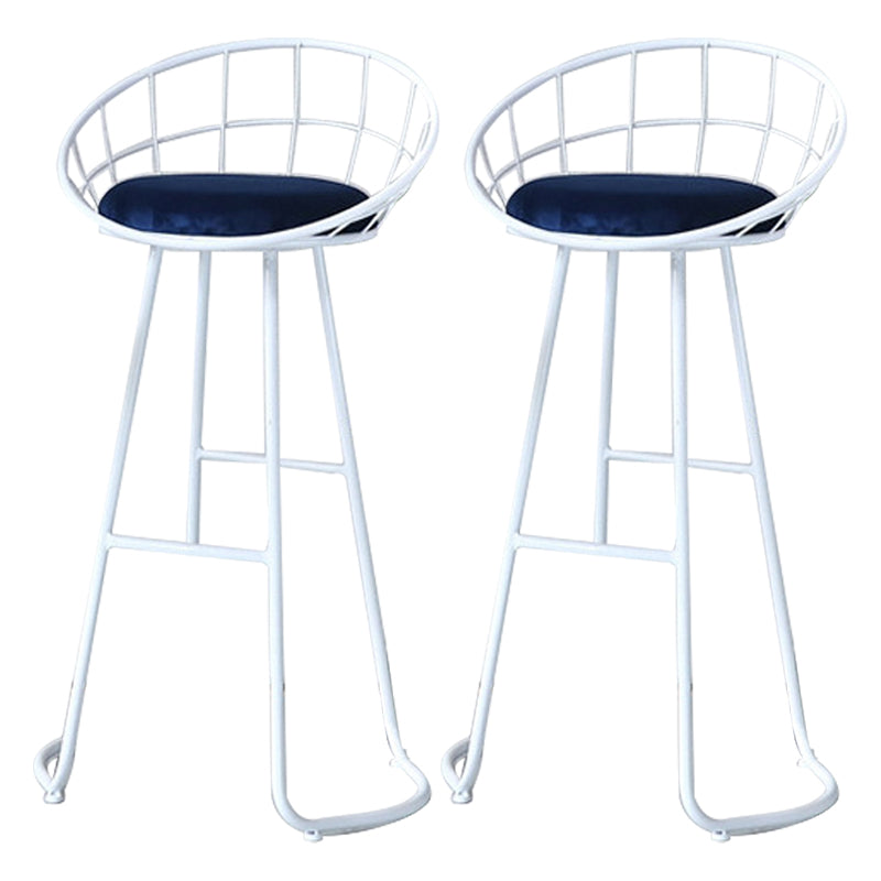 Glam Metal Bar and Counter Stool Low Back Stool with Gold Sled Base